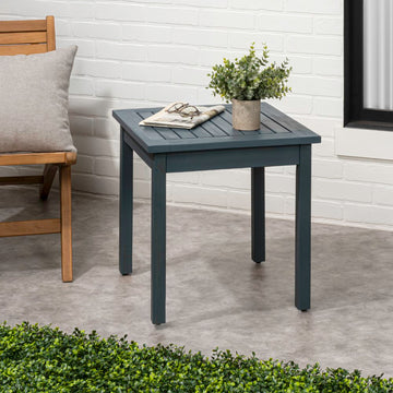 Archer 18.9" Modern Classic Square Slatted Solid Acacia Wood Indoor/Outdoor Adirondack Side Table
